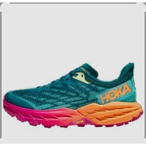 Hoka Speedgoat 5 Trail Runner Shoe Sneaker Deep Lake/Ceramic Mens 6.5 Women 8.5